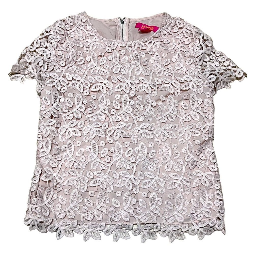 Catherine Malandrino M Lace Overlay Top